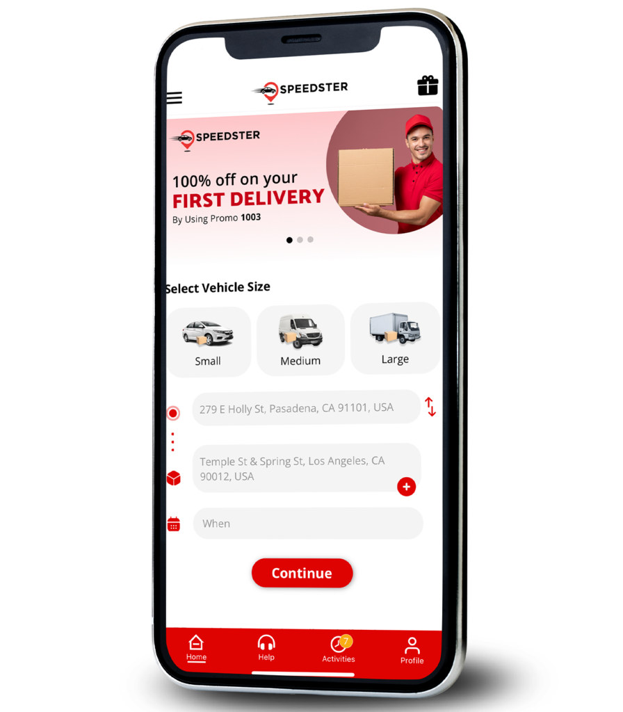 speedster delivery app for customer